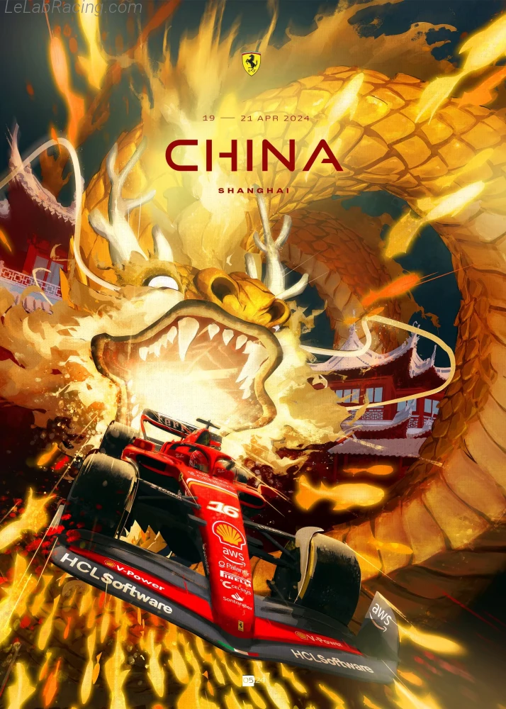 Poster équipe Grand Prix automobile de Chine 2024
