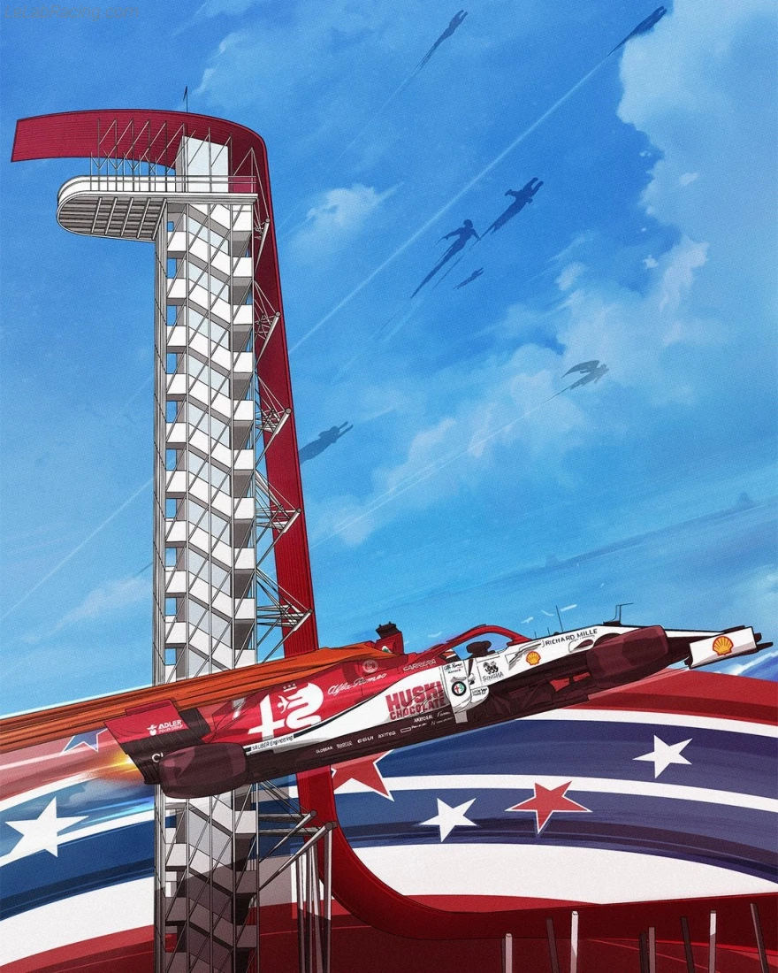 Poster équipe Grand Prix automobile des États-Unis 2019