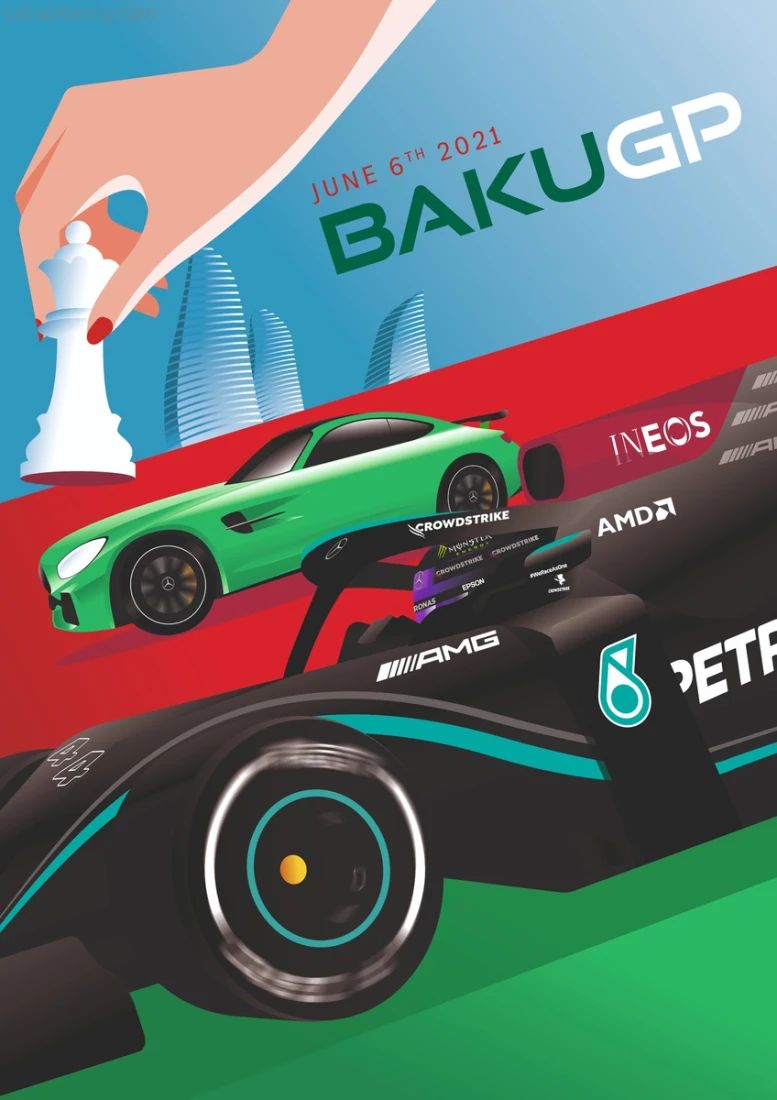 Poster équipe Grand Prix automobile d'Azerbaïdjan 2021