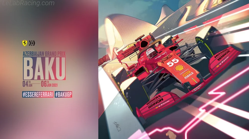 Poster équipe Grand Prix automobile d'Azerbaïdjan 2021