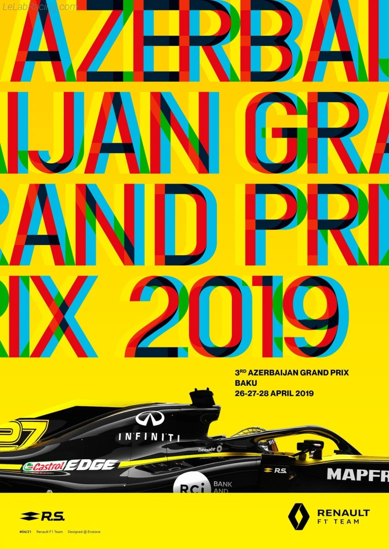 Poster équipe Grand Prix automobile d'Azerbaïdjan 2019