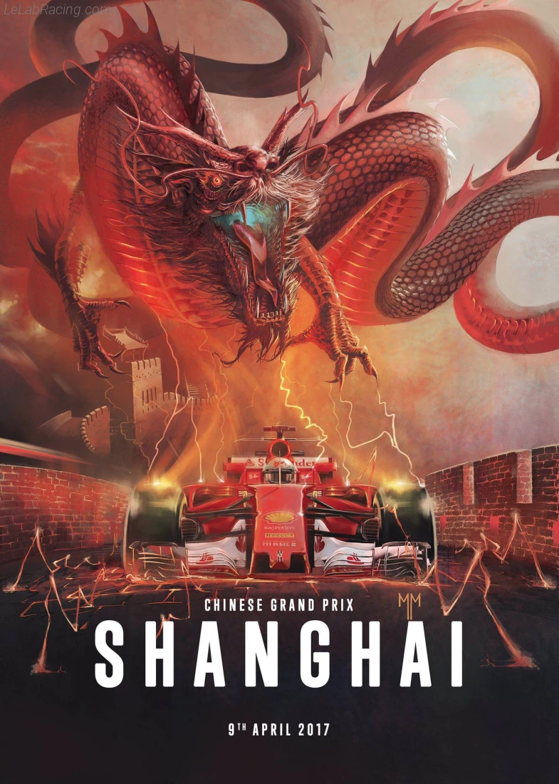 Poster équipe Grand Prix automobile de Chine 2017