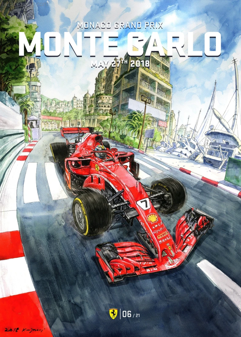 Poster équipe Grand Prix automobile de Monaco 2018