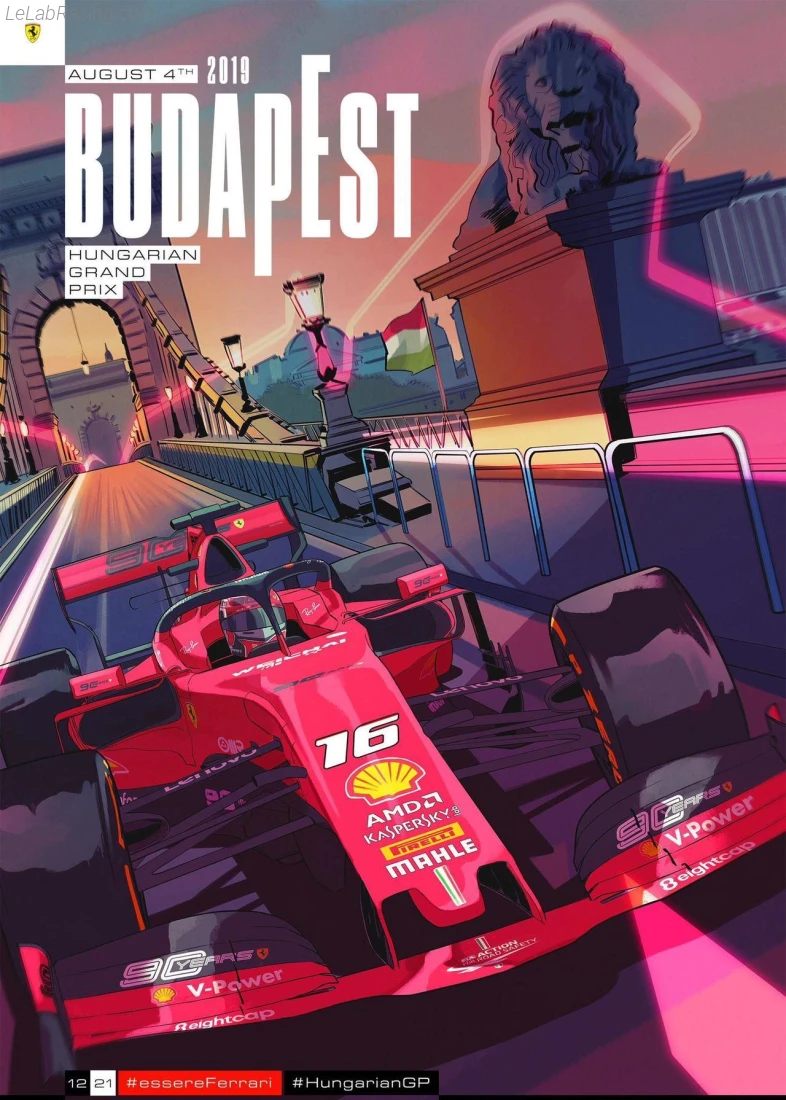 Poster équipe Grand Prix automobile de Hongrie 2019