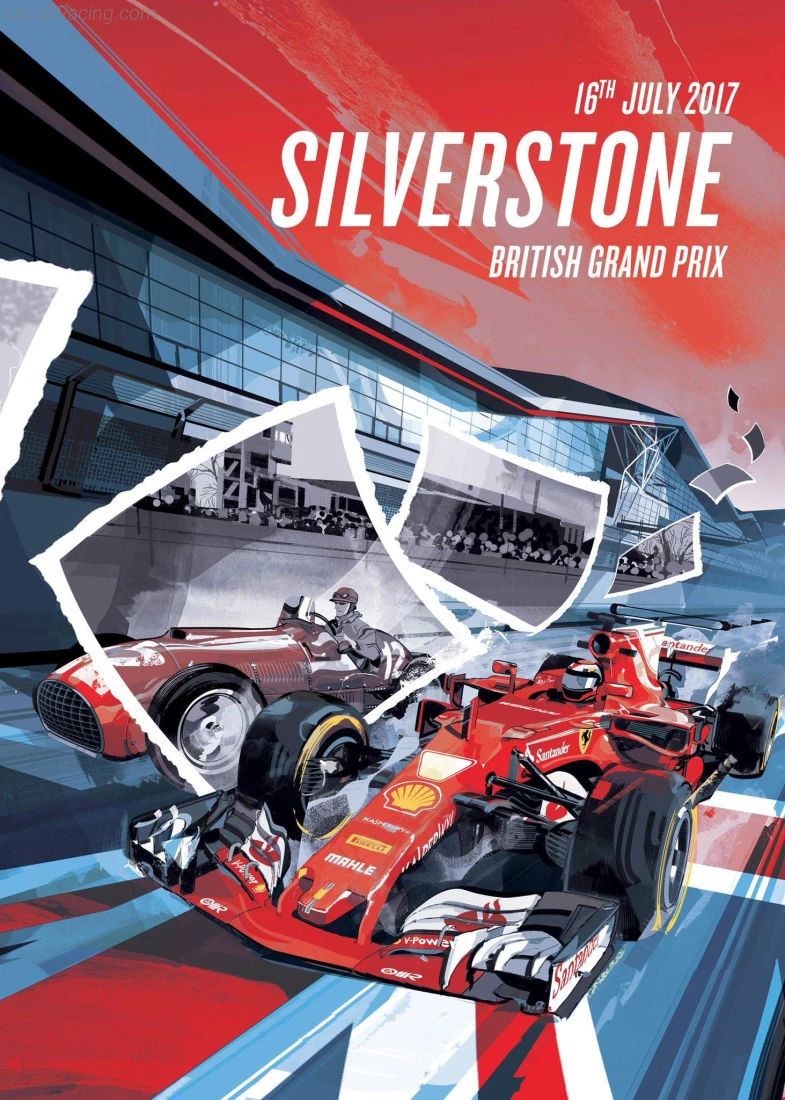 Poster équipe Grand Prix automobile de Grande-Bretagne 2017