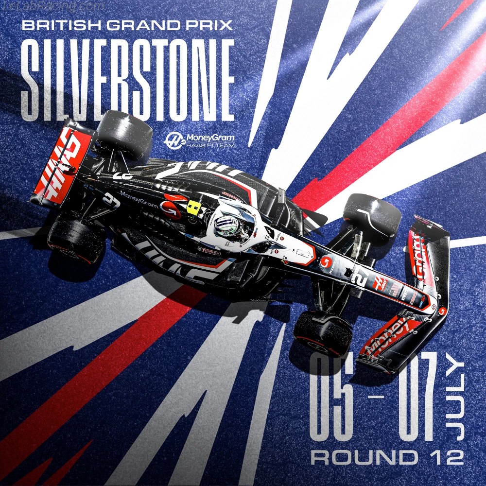 Poster équipe Grand Prix automobile de Grande-Bretagne 2024