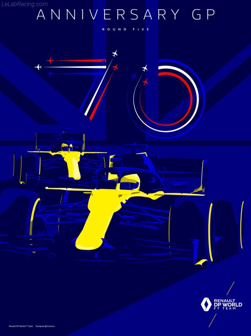 Poster équipe Grand Prix automobile du 70e anniversaire