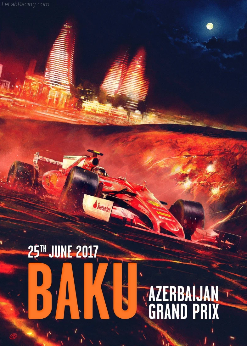 Poster équipe Grand Prix automobile d'Azerbaïdjan 2017