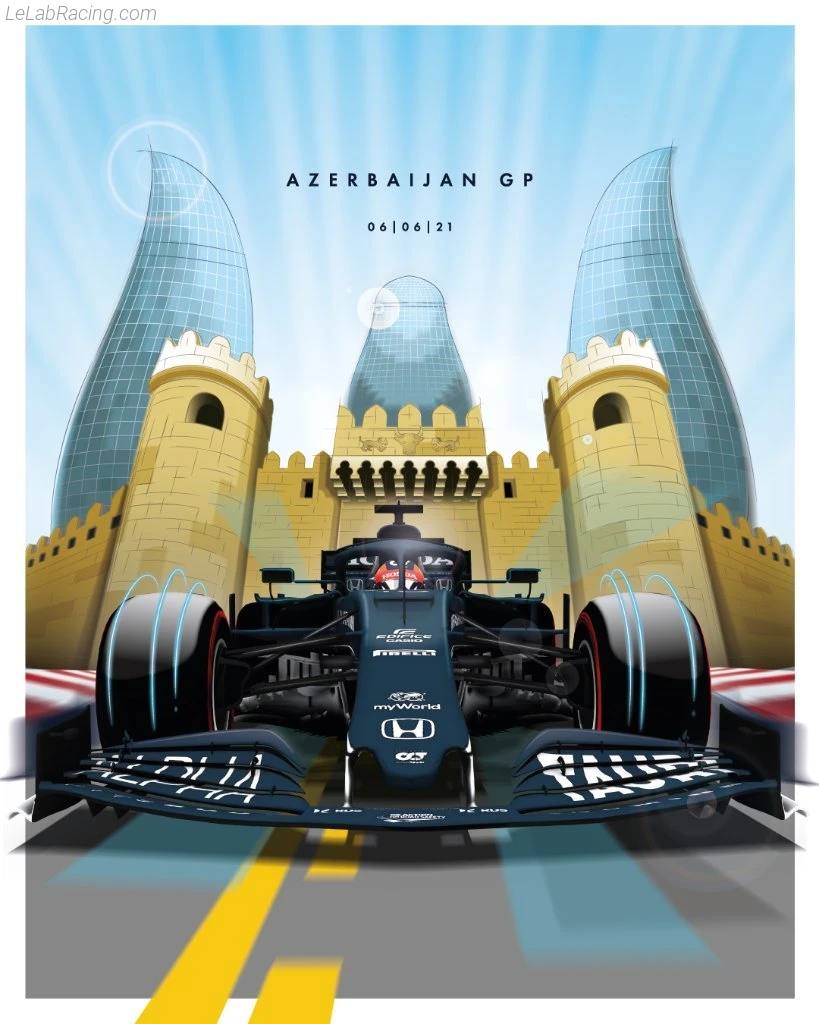 Poster équipe Grand Prix automobile d'Azerbaïdjan 2021