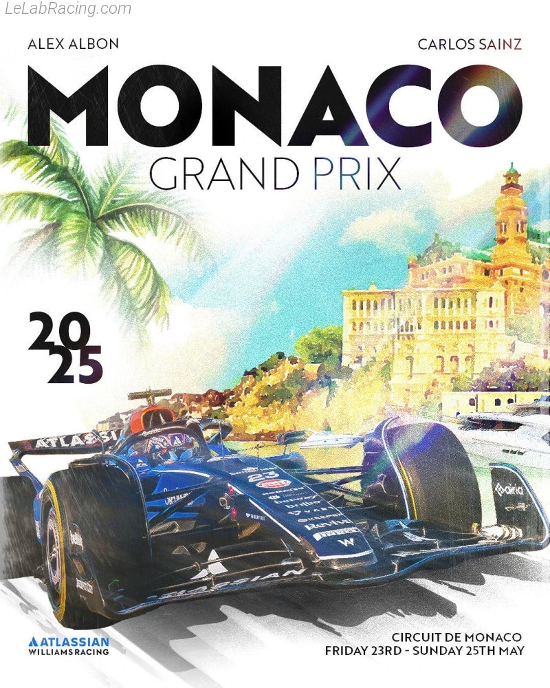 Poster équipe Grand Prix automobile de Monaco 2025