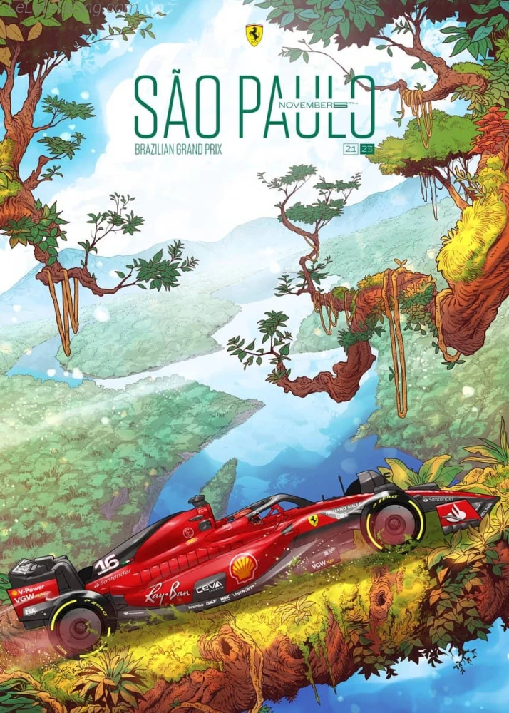 Poster équipe Grand Prix automobile de São Paulo 2023