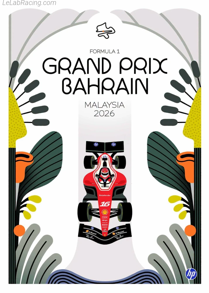 Poster équipe Grand Prix automobile de Bahreïn 2026