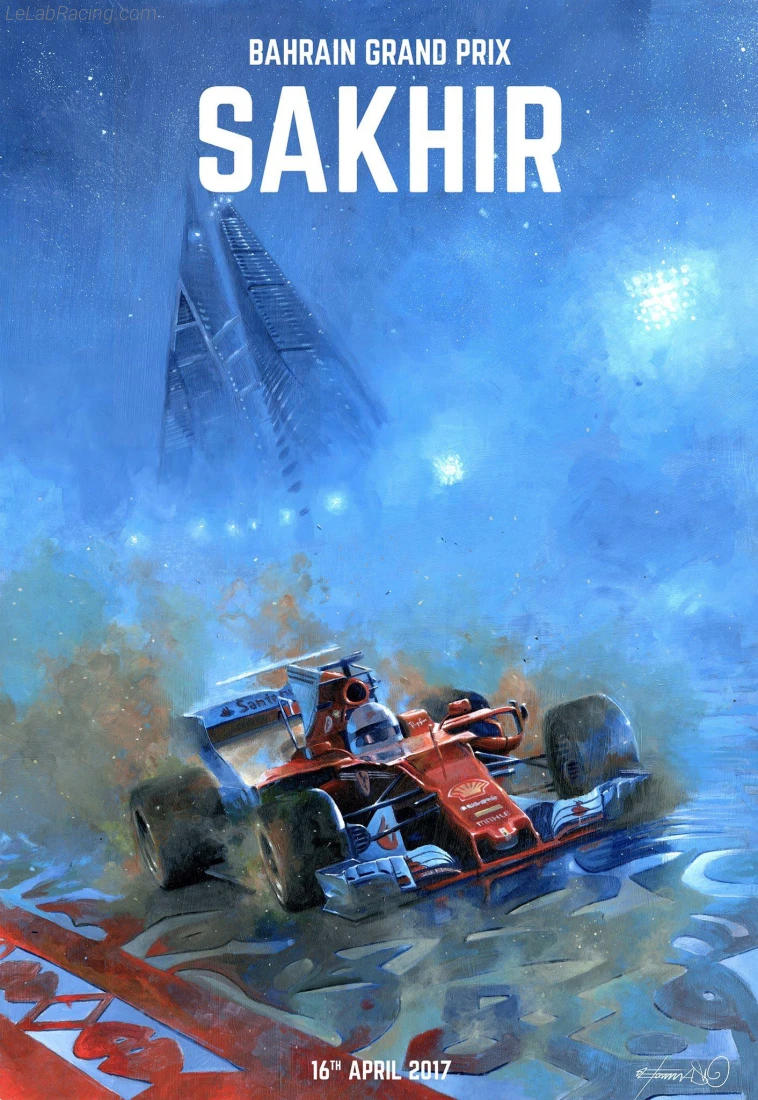 Poster équipe Grand Prix automobile de Bahreïn 2017
