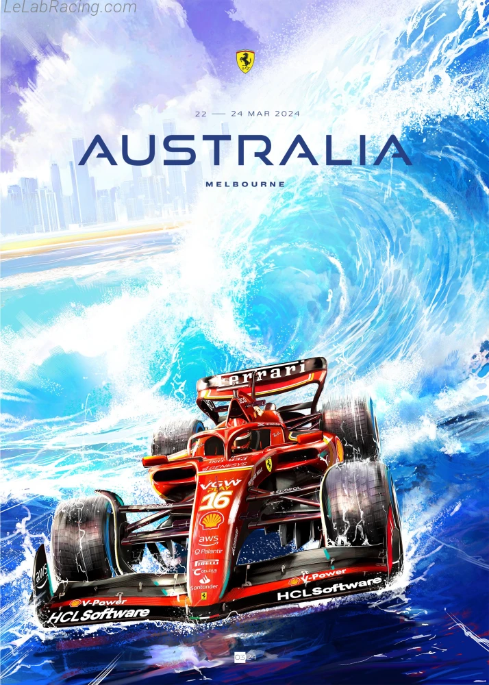 Poster équipe Grand Prix automobile d'Australie 2024