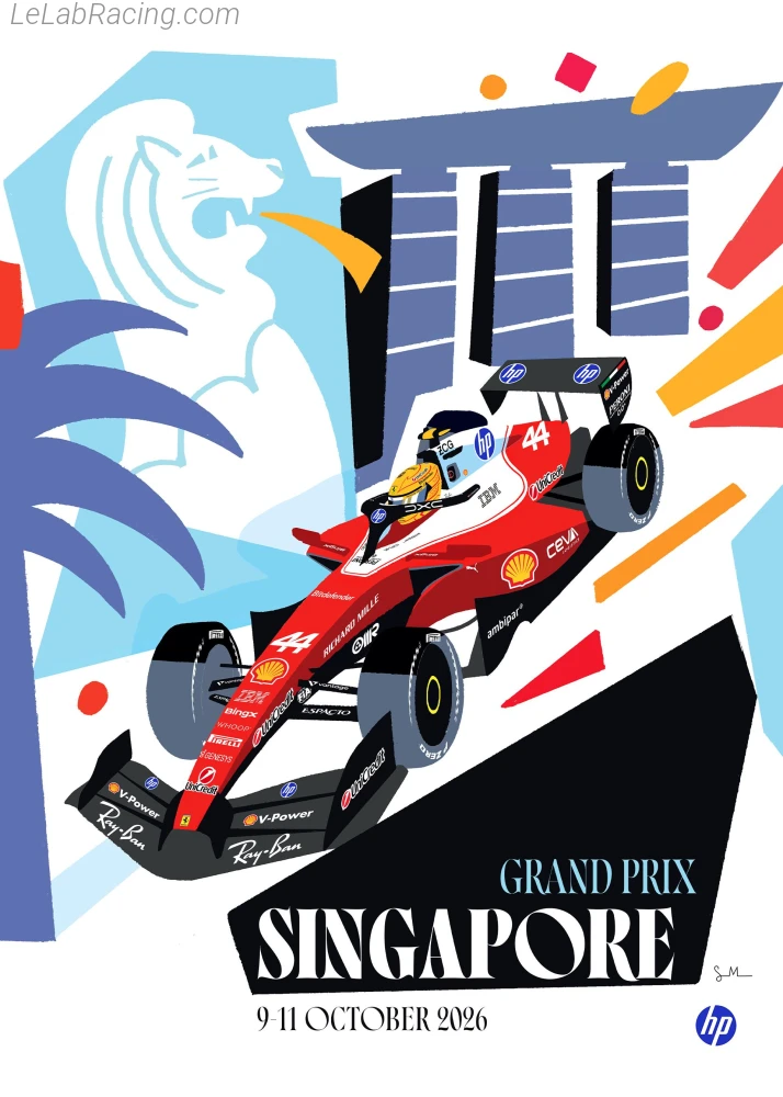 Poster équipe Grand Prix automobile de Singapour 2026
