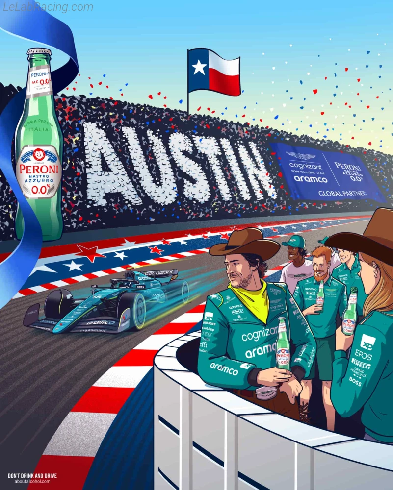 Poster équipe Grand Prix automobile des États-Unis 2023