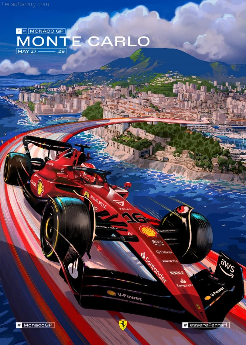 Poster équipe Grand Prix automobile de Monaco 2022