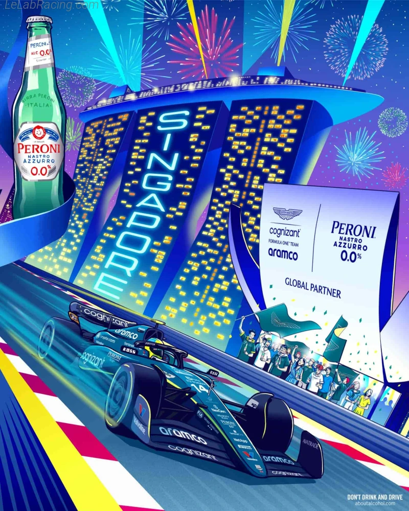 Poster équipe Grand Prix automobile de Singapour 2023