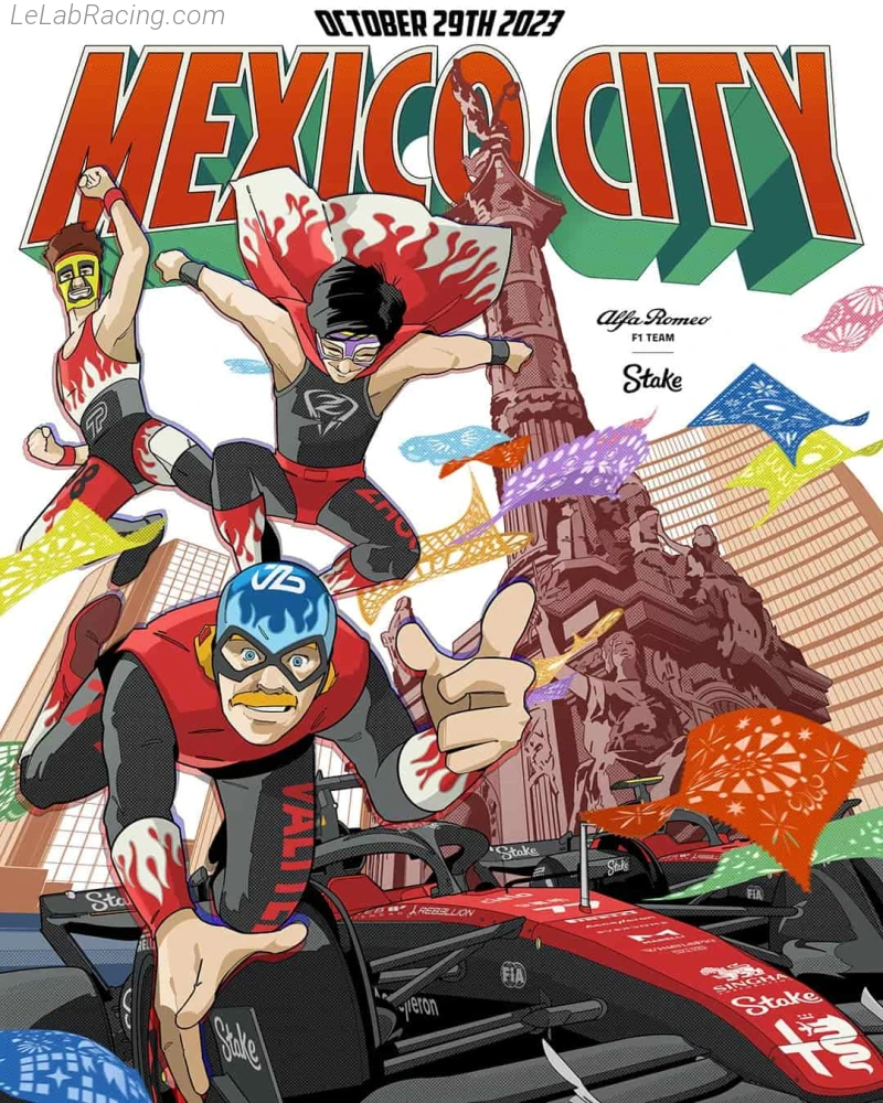 Poster équipe Grand Prix automobile de Mexico 2023