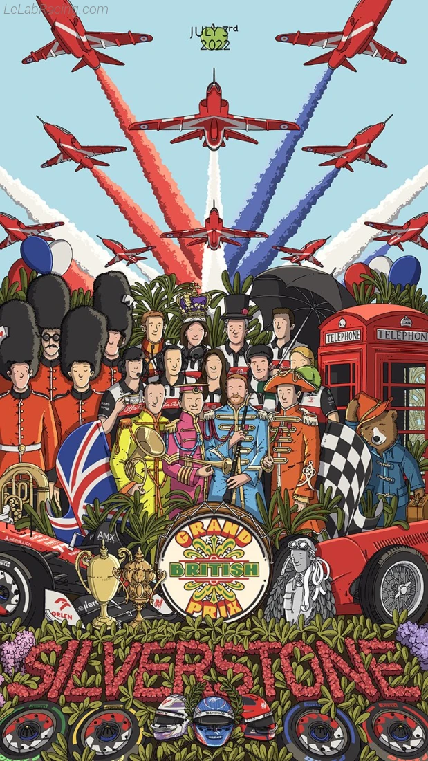 Poster équipe Grand Prix automobile de Grande-Bretagne 2022