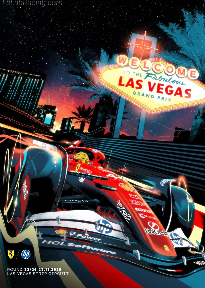 Poster équipe Grand Prix automobile de Las Vegas 2025