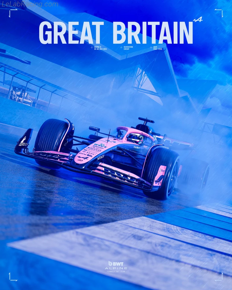 Poster équipe Grand Prix automobile de Grande-Bretagne 2025