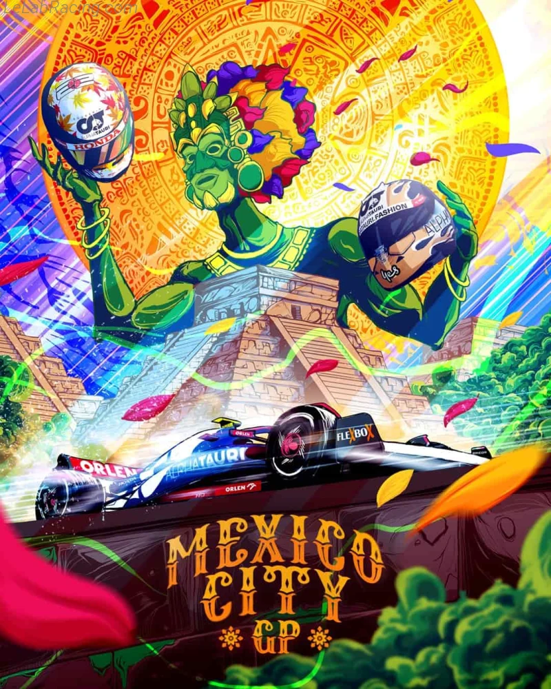 Poster équipe Grand Prix automobile de Mexico 2023