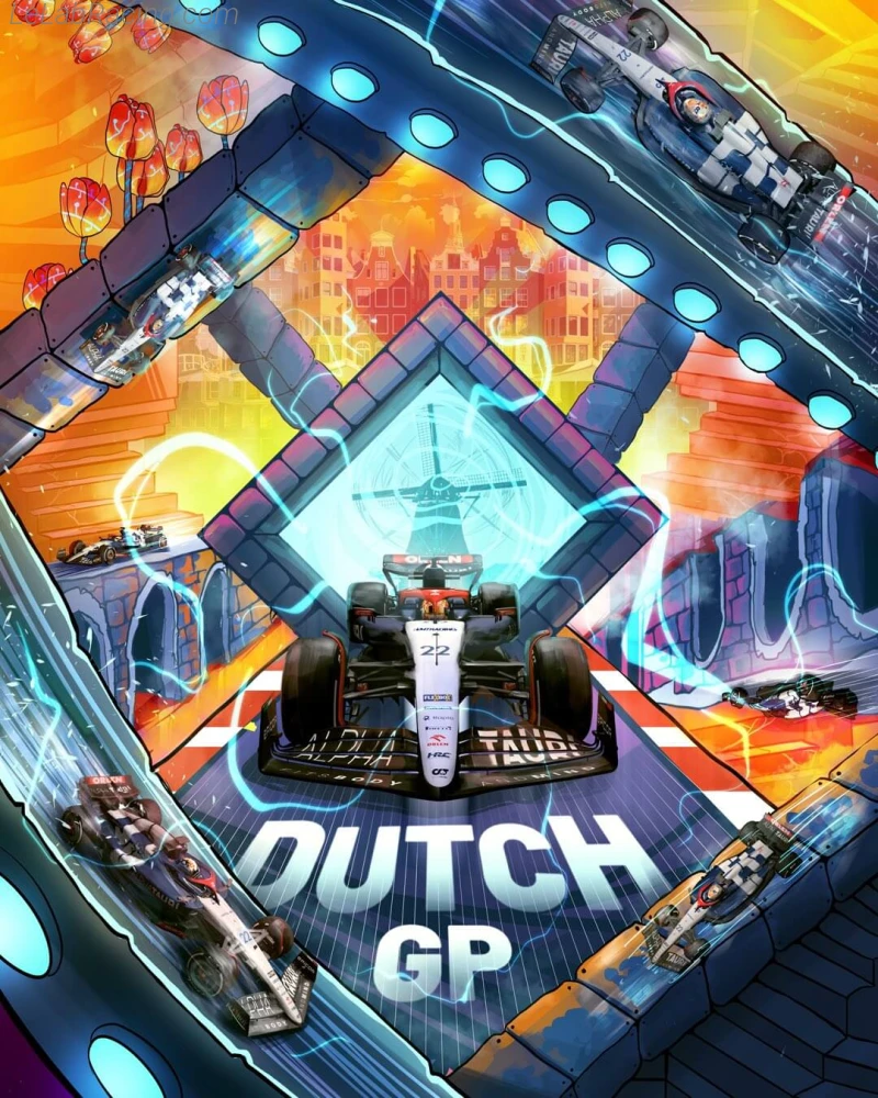 Poster équipe Grand Prix automobile des Pays-Bas 2023