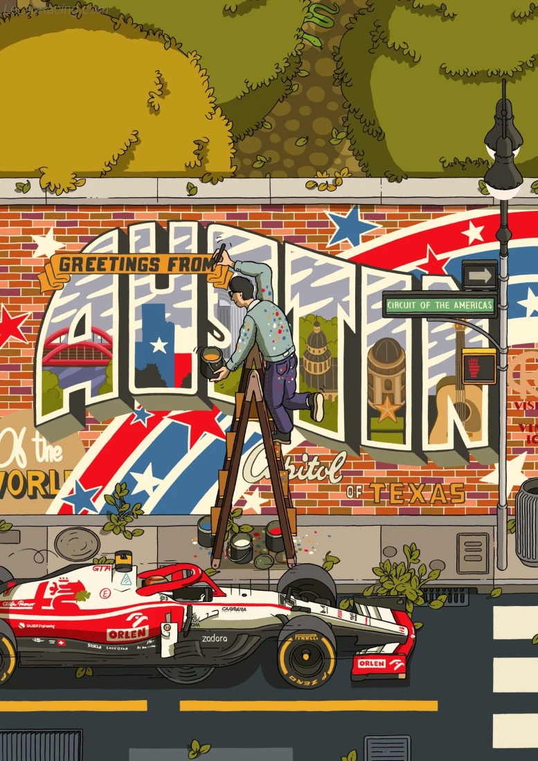Poster équipe Grand Prix automobile des États-Unis 2021