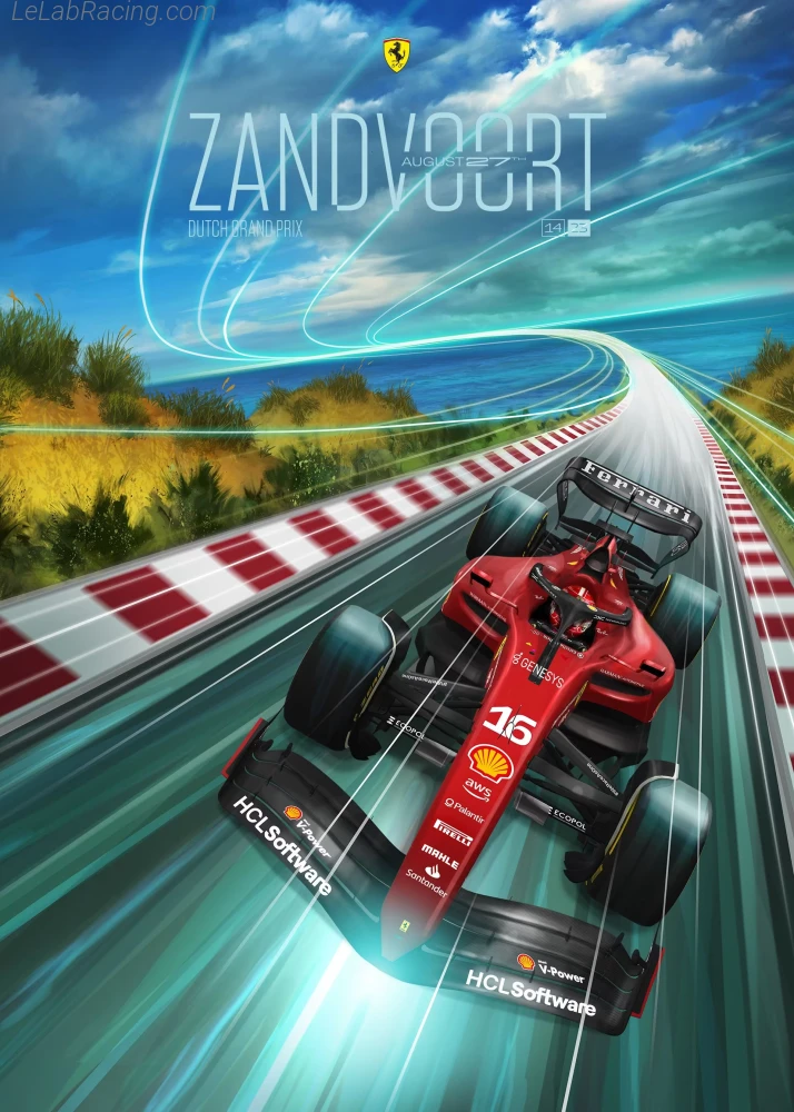 Poster équipe Grand Prix automobile des Pays-Bas 2023