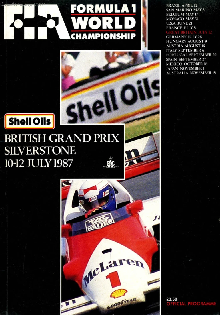 Poster d'un grand prix de la saison de F1 1987