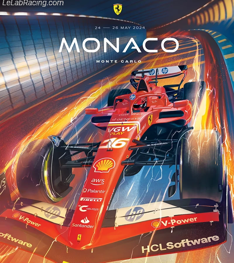 Poster équipe Grand Prix automobile de Monaco 2024