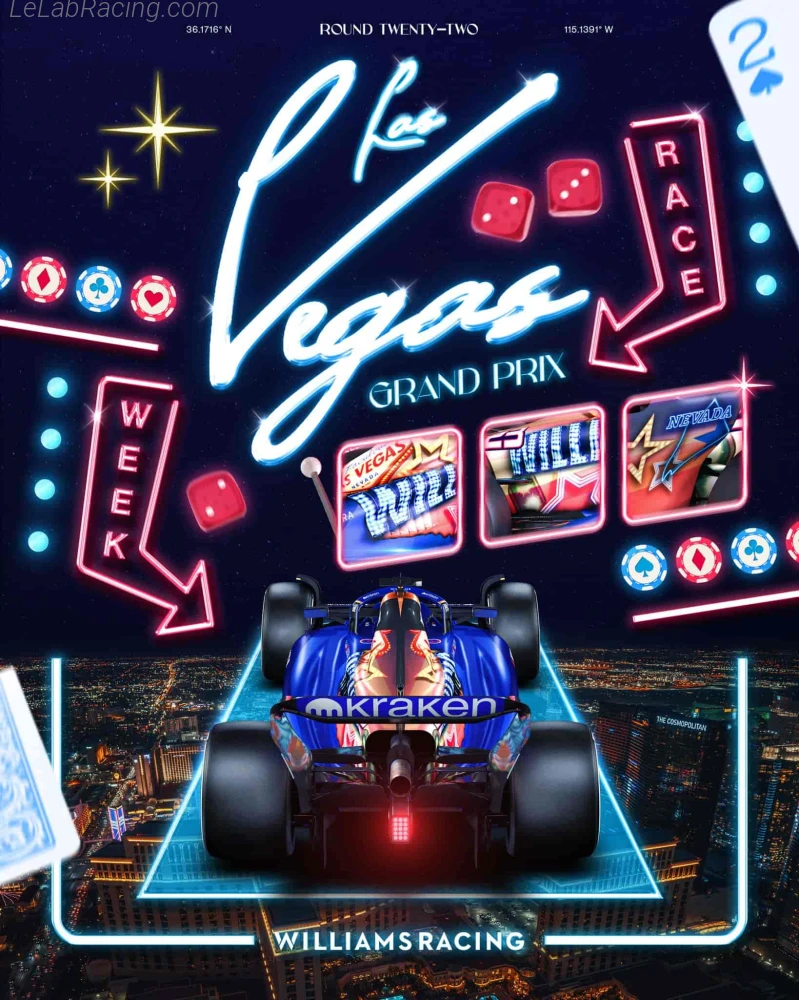 Poster équipe Grand Prix automobile de Las Vegas 2023