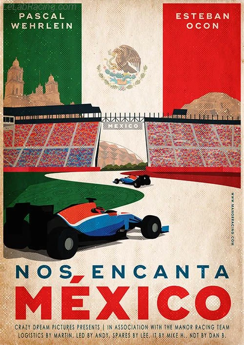 Poster équipe Grand Prix automobile du Mexique 2016