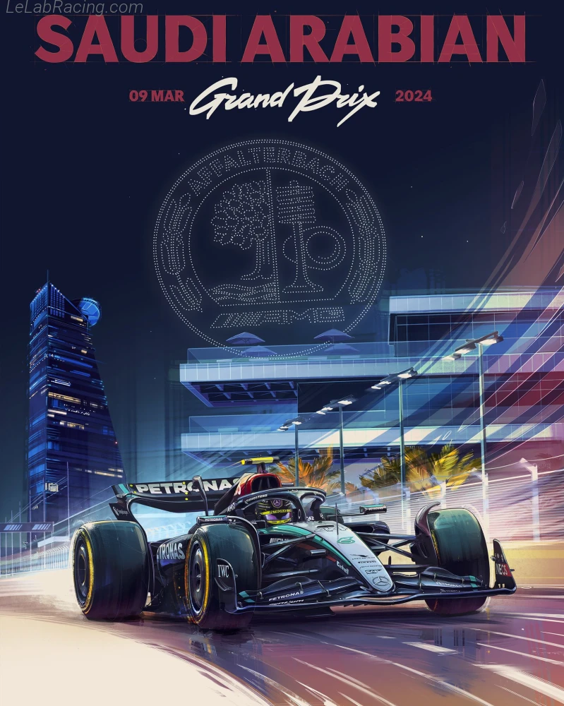 Poster équipe Grand Prix automobile d'Arabie saoudite 2024