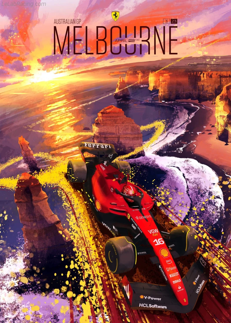 Poster équipe Grand Prix automobile d'Australie 2023