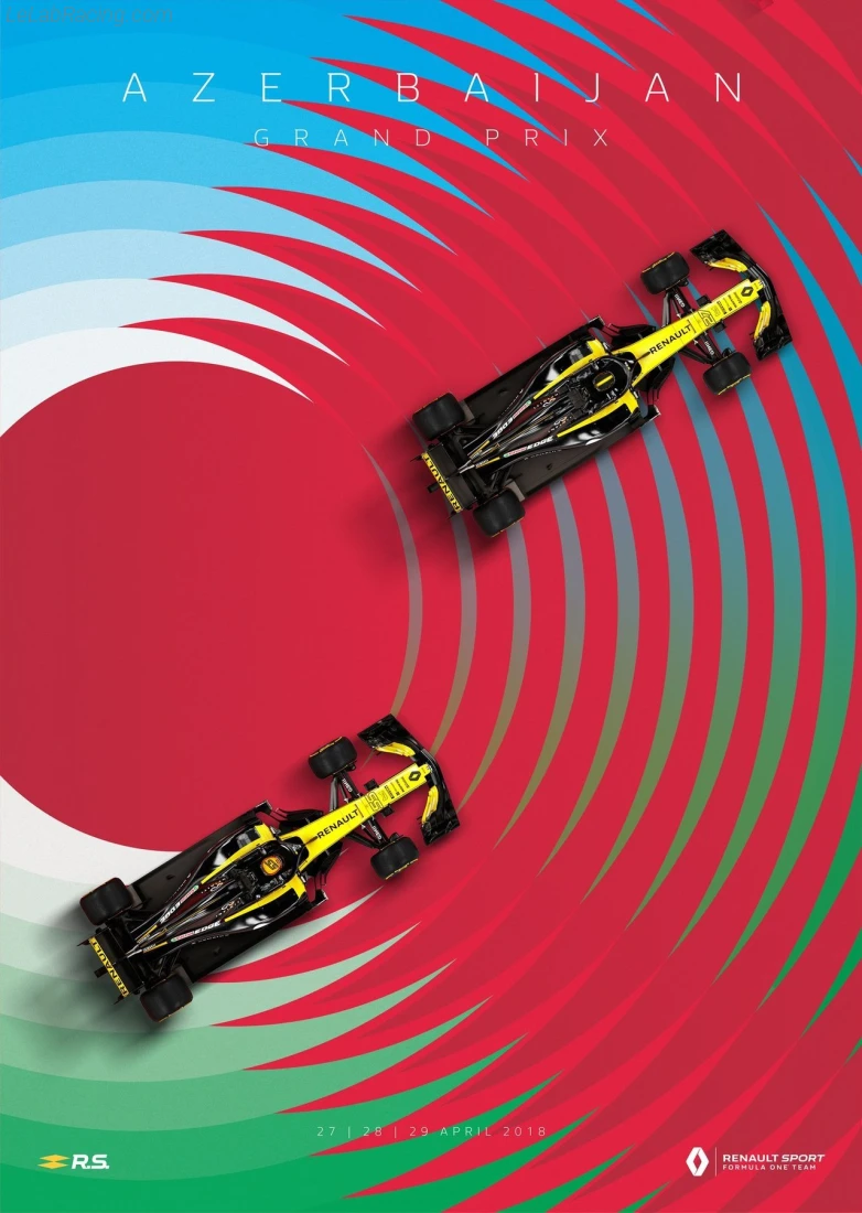 Poster équipe Grand Prix automobile d'Azerbaïdjan 2018