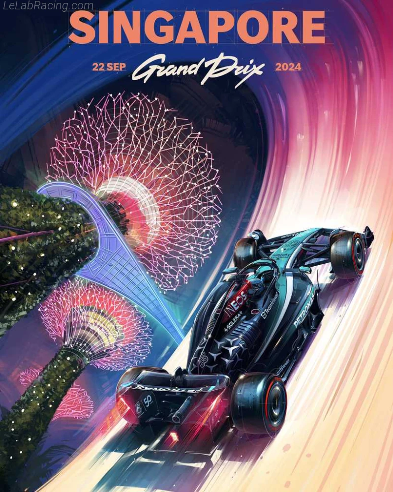 Poster équipe Grand Prix automobile de Singapour 2024