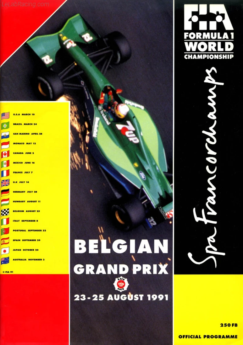 Poster d'un grand prix de la saison de F1 1991