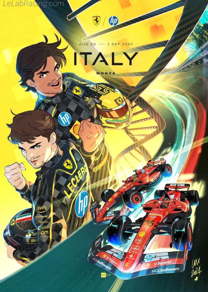 Poster équipe Grand Prix automobile d'Italie 2024