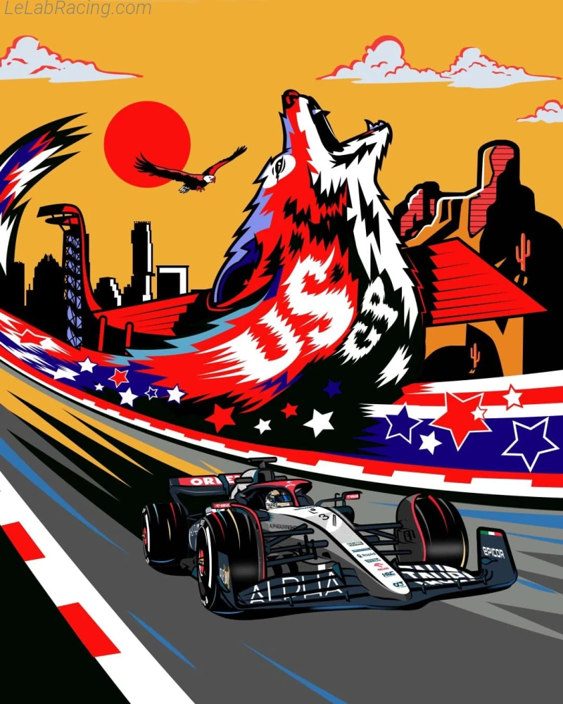 Poster équipe Grand Prix automobile des États-Unis 2023