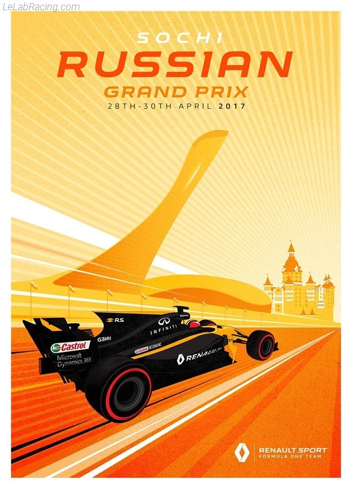 Poster équipe Grand Prix automobile de Russie 2017