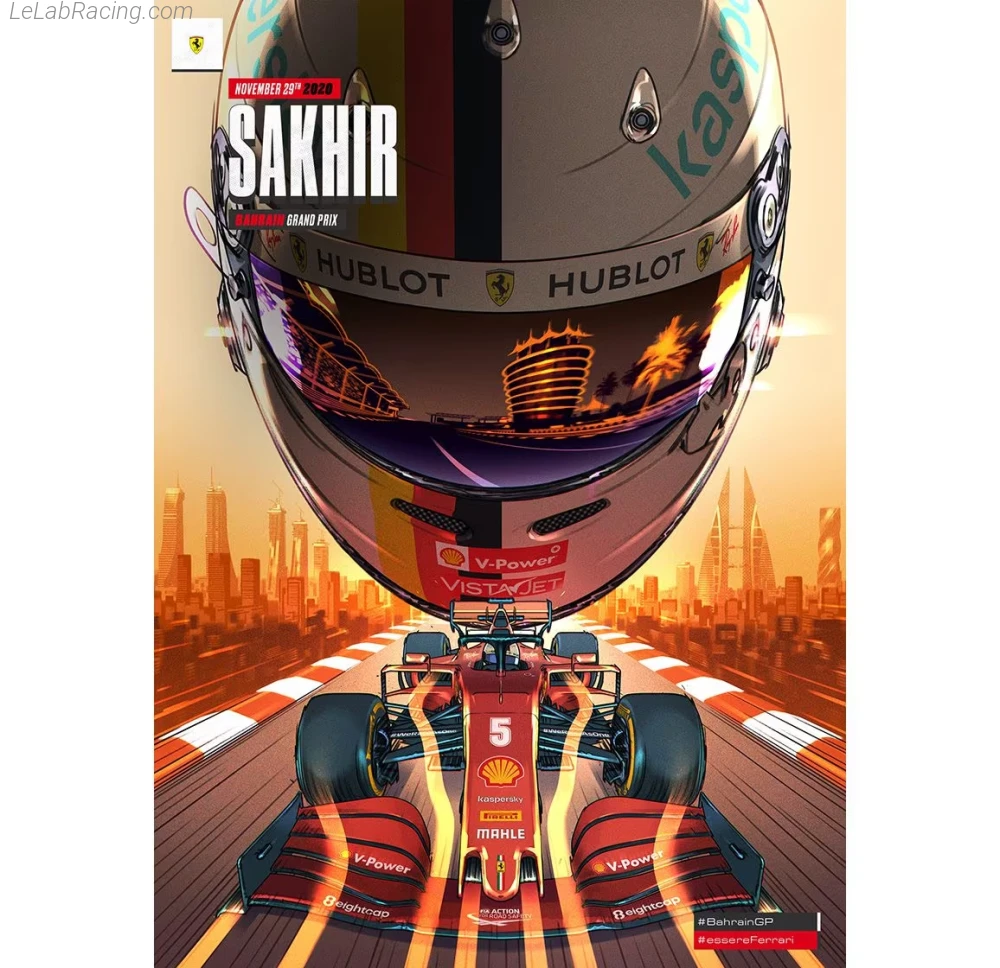 Poster équipe Grand Prix automobile de Bahreïn 2020