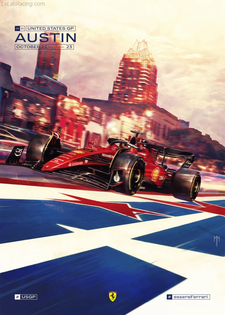 Poster équipe Grand Prix automobile des États-Unis 2022