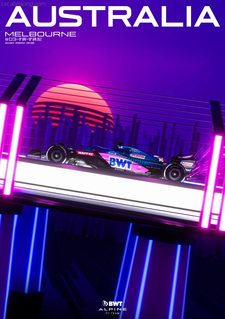 Poster équipe Grand Prix automobile d'Australie 2022