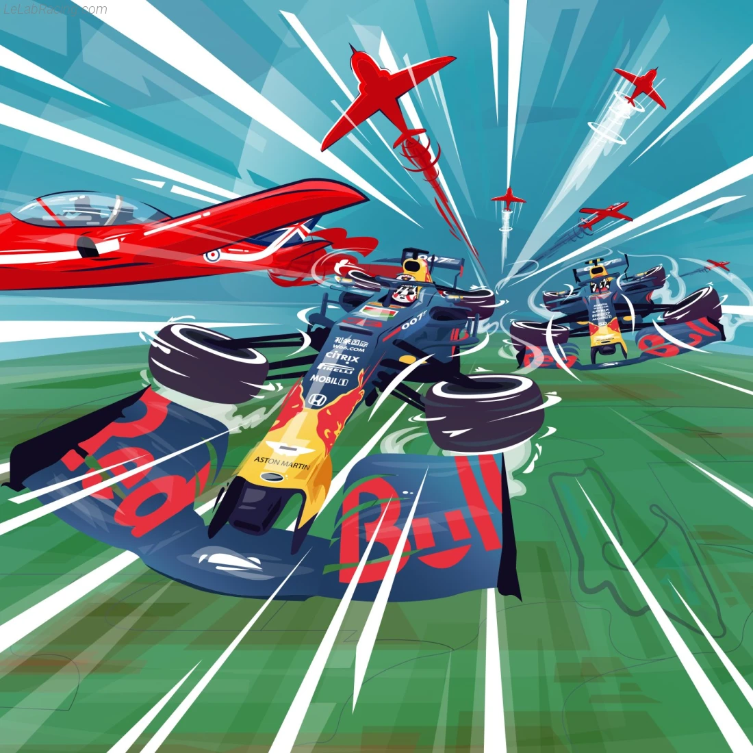 Poster équipe Grand Prix automobile de Grande-Bretagne 2019