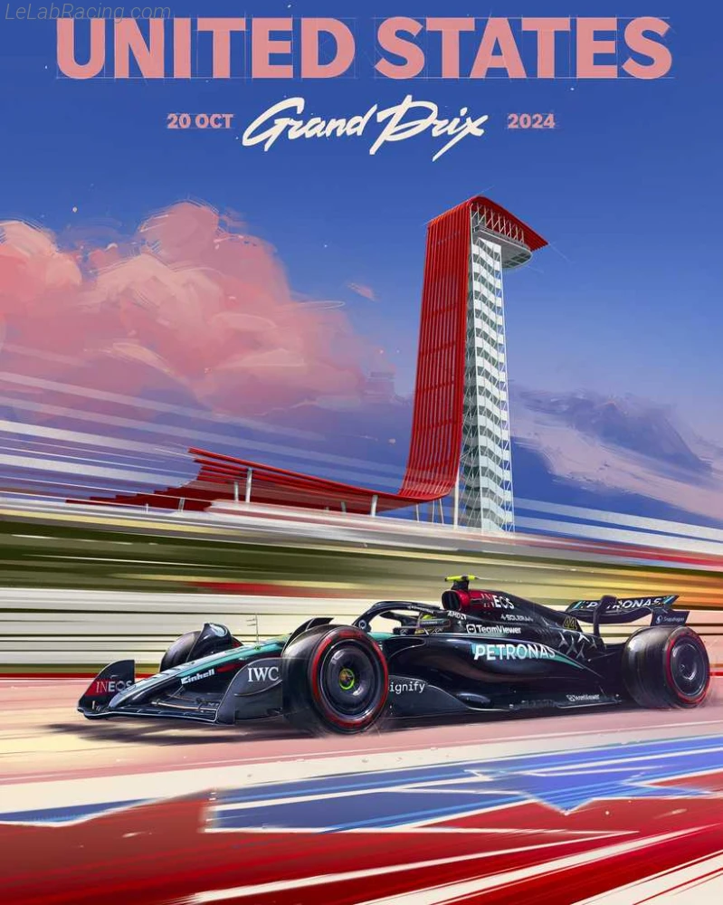 Poster équipe Grand Prix automobile des États-Unis 2024