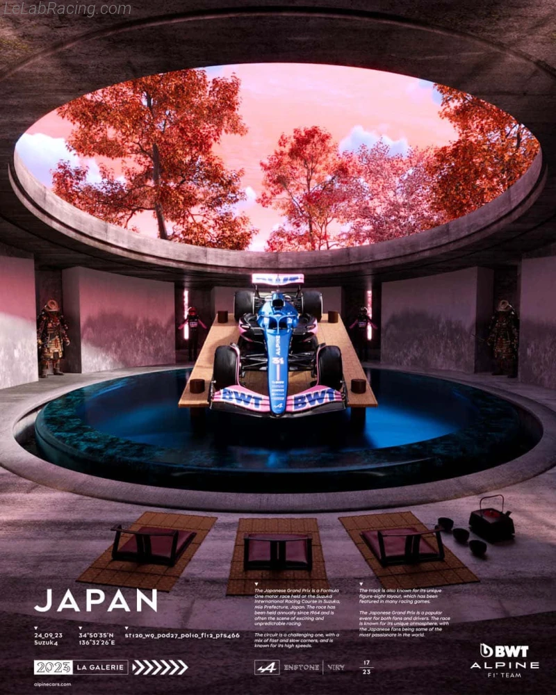 Poster équipe Grand Prix automobile du Japon 2023