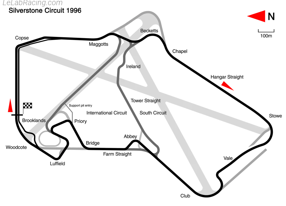Tracé du circuit Silverstone Circuit 1991