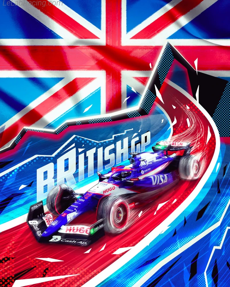 Poster équipe Grand Prix automobile de Grande-Bretagne 2024